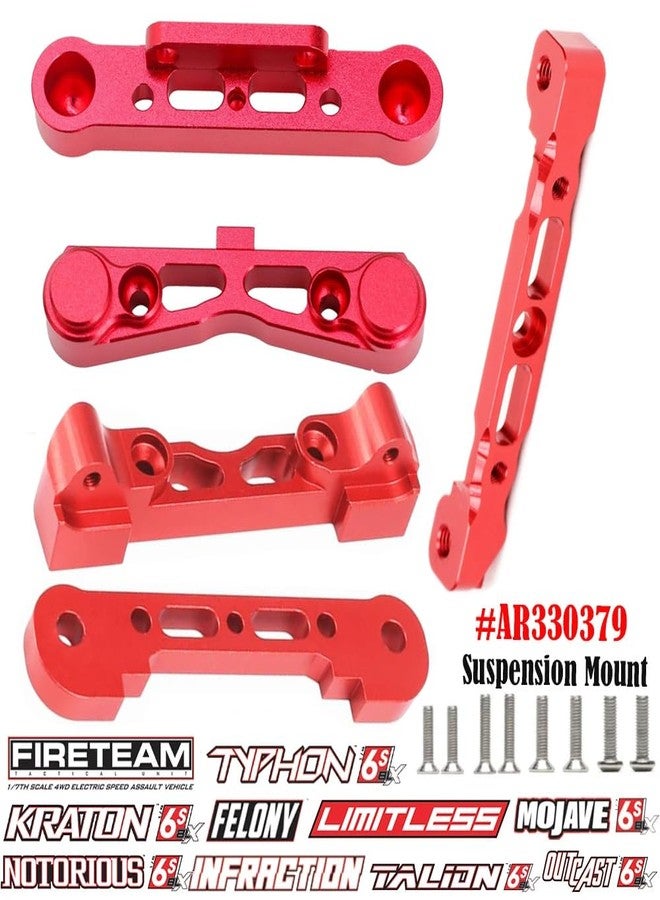 UURCSKY Aluminum Front Rear Suspension Arm Mount for Arrma 1/8 kraton/Outcast/Typhon 6s, 1/7 Felony/Infraction 6s Upgrade Part（Red） - Image 2